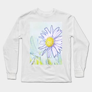 Daisy Macro Colorful Artistic Long Sleeve T-Shirt